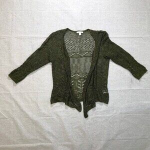 Westport | Olive Green Waterfall Front Cardigan | Large